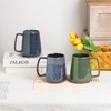 Ceraozmus Large Ceramics Coffee Mugs,24 OZ,With Spoon And Wooden Lid,For