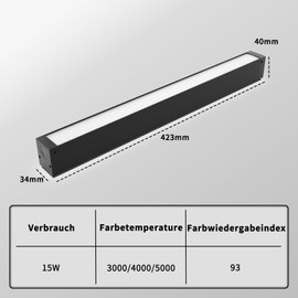 SCON LED Dimmable/Non-Dimmable Magnetic Rail Light System Floodlight, 24 V 15 W Linear Light Interior Lighting Black Modern Wireless Flush Mounting (3000 K / 4000 K / 5000 K)