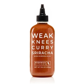 Bushwick Kitchen Weak Knees Curry Sriracha - Bold Gochujang Flavor with Warm Spices - Sriracha with Cinnamon, Nutmeg, Turmeric & Cardamom - Perfect for Sauces, Marinades & Dips - Made in the USA