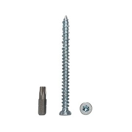 (Pack of 40) Galvanised Steel 7.5 x 92mm Concrete Frame Screws Wood Screws Torx Head Masonry Screw Flat Head (40, 7.5 x 92 mm)