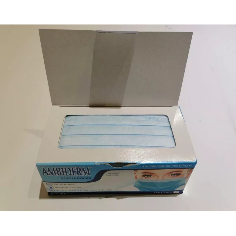 Ambiderm Cubreboca Quirúrgico Ambiderm Color Azul
