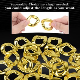 PinCute Men's Gold Chain Necklace, 36 inches Big Chunky Necklace Fake Gold Chain, Plastic Hip Hop Rapper Chain, 80s 90s Punk Style Necklace Costume Jewelry (36 Inch)