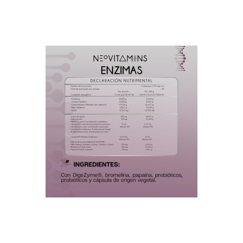 ENZIMAS DR. CAPS™ NEOVITAMINS | Suplemento Alimenticio | Tecnología DR.