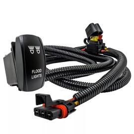 OZ-USA Pulse Power Busbar Plug Flood Light On/Off Rocker Switch Wire Harness RZR Pro XP