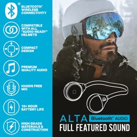 Wildhorn Outfitters Wildhorn Alta Wireless Bluetooth, Drop-in Headphones - HD Speakers Compatible Any Audio Ready Ski/Snowboard Helmet Headphones. Glove Friendly Controls, Microphone for Hands-Free Calls