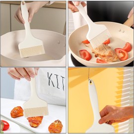 Extra Large Pastry Brush-Silicone Basting Brush for Cooking,Heat Resistant Food Brush for BBQ,Dishwasher Safe Grill Brush (White)