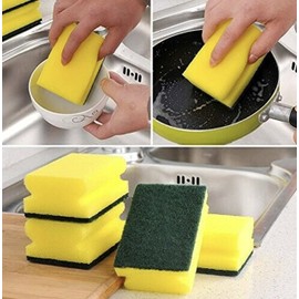 HOMESmith Heavy Duty Scrub Sponge, Dual-Sided Dish-washing & Cleaning Sponge for Kitchen, Bathroom and Home Cleaning (Pack of 8)