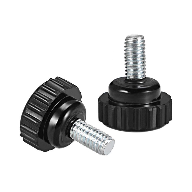 sourcing map M6 x 10mm Metric Male Thread Knurled Clamping