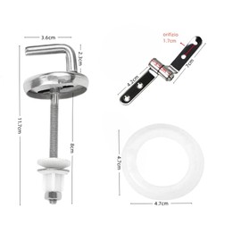 GYWHOOFT Toilet Seat Hinges, Pair of Alloy Toilet Seat Hinges, Replacement Kit for Toilet Seat, Universal Replacement Kit for Toilet Seats, Replacement Toilet Hinges with Nuts