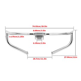 Mofun Engine Guard Crash Bar Highway Bar 1-1/4" Compatible with Harley Touring Street Glide Road King Electra Glide Road Glide Without Lower Fairing 2009-2025 Chrome