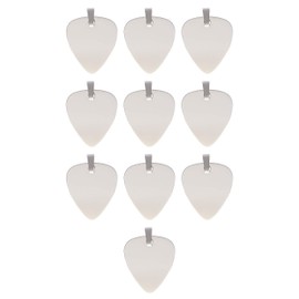 10 PCS Stainless Steel Guitar Pick Charms for Jewelry Making, Engravable Blank Guitar Pick Pendants DIY Craft Kit for Necklace Making, Rock Music Accessories, Keychains