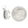 LGU Sterling Silver Oxidized 3D Trampoline Charm Pendant