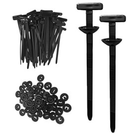 Gsrhzd Cable Tie Buckle, 30 PCS Nylon Universal Black Plastic Zip Ties Heavy Duty Self-Locking Cable Straps for Car Daily Repair