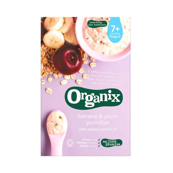 Organix Organic Banana and Plum Porridge, 200g