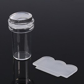 Estampador de Uñas Silicona, Nail Art Stamping Templates Manicure Tool Moda transparente silicona esmalte de uñas Transfer Stamper Scraper Set Manicur