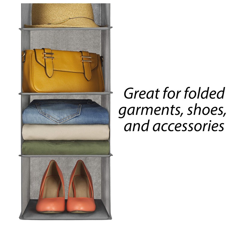 Whitmor 5 Section Closet Organizer - Hanging Shelves with Sturdy