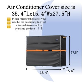Mini Split Air Conditioner Cover for Outside Units,600D Waterproof Air Conditioner Mini Split Cover,Outdoor Rectangular Air Conditioner Covers for AC Units, Fits up to 35.4 "L x15.4 "W x27.5"H.