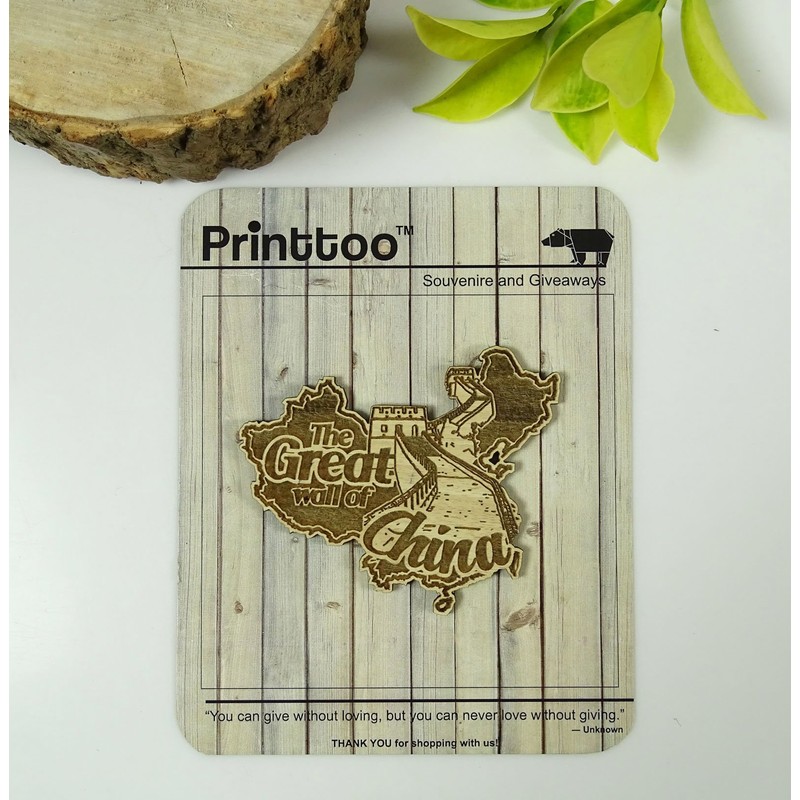 Great Wall of China Wood Engraved Wooden Fridge Magnet Souvenir