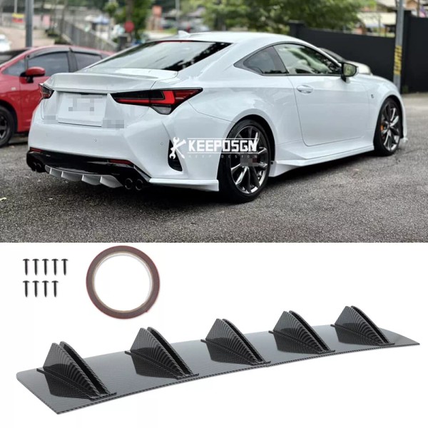 Unbranded Carbon Fiber Rear Diffuser Splitter Bumper Spoiler Lip For
