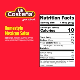 La Costeña Homestyle Mexican Salsa - Restaurant Style Tomato Salsa - Mild Sauce for Mexican Food, Chip Dip, Enchilada Sauce, Fajita, Guacamole Seasoning & Street Taco Seasoning - 7.76oz, 24 Pack Cans