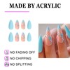 AKOFIC Press on Nails Almond, Medium Length French Artificial Nails,