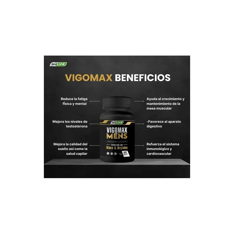 Pack 4 Vigomax Mens Multivit Testo, Maca Arginina 60 Caps