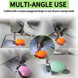 Jolynwin 3PCS Magnetic Seam Guide for Sewing Machine, Upgraded Multifunctional Polygonal Hemmer Guide with Scale, Essential Quilting Tool Supplies and Accessories