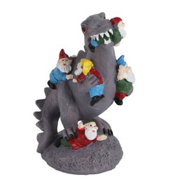 Garden Statue Dinosaur Eating Goblins Resin Art Sculpture for Outdoor Garden Yard Decoration