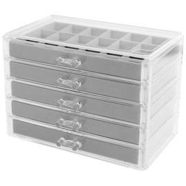 Abizarch 90 Grids Rock Display Case Rock Collections Display Cases, Rock Collection Box in 90 Grids Suitable for Collecting and Displaying Gemstone Crystals - Display Cases for Collectibles