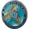 32 Year AA Medallion Elegant Marble Caribbean Aqua Glitter Gold