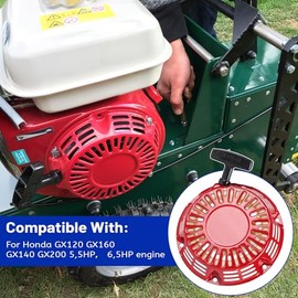 DBREAKS Pull Starter for 5.5 HP - 6.5 HP Engine, Pull Starter with Starter Rope, Reversing Starter, Petrol Engines Replacement Parts, Red