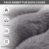 Foreate Fuzzy Plush Sofa Covers, Faux Fur Couch Cover for