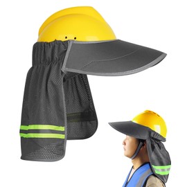 Vitalux Helmet Sun Shade, Foldable, Mesh Visor, UV Protection, Breathable, Lightweight, For Construction Sites, Farm Work, Outdoor Work, Safety Helmet Attachment, Neck Guard Included, Heat Protection
