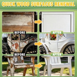 White Paint for Wood, 6.35 oz White Touch Up Paint – All-in-One Water-Based Repair for Furniture, Cabinets, Doors, Trim & Metal