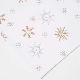 Homescapes - 100% Cotton Christmas Gold Snowflake Pack of 2 Placemats