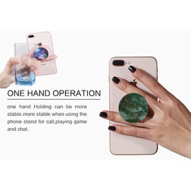 Multi-Functional Grip Mobile Phone Stands and Finger Holder (3 Pack) - Blue Nebula Galaxy and Marble with Purple and Gold-Color Accents