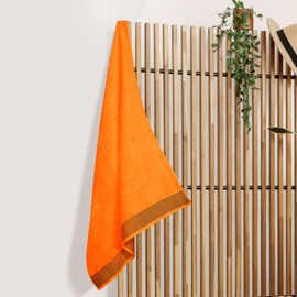 Belizzi Home Cotton 2 Pack Oversized Bath Sheet 35 x 70, Large Bath Sheet, Ultra Absorbent, Compact, Eco-Friendly and 100% Recyclable, Quick Drying and Lightweight Towel - Orange