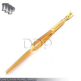 DDP Gold Color Universal Tweezer 7'' Acrylic Nail Art Pincher Manicure Nail Care