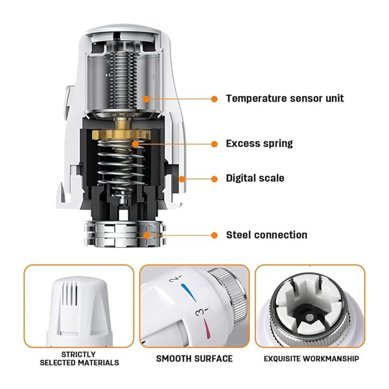 yufana Thermostatic Head Connection, Thermostatic Head Type, Temperature Control Valves,