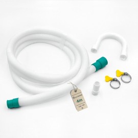ELKit Drain Hose Extension 1.5 m for Washing Machine and Dishwasher Waste Water Hose with Hose Connector Clamps and Drain Pipe Holder Universal for Bosch Siemens AEG LG