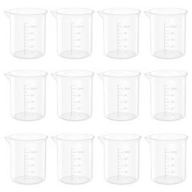 1.7 Oz Transparent Lab Measuring Cup, 50ml Plastic Beaker Cups, for Science Experiment, Liquid Measuring, 12 Pcs