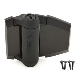 D&D Technologies TCA2S3BTS TruClose Regular Duty Gate Hinges, for Self Closing Metal Post to Wood or Vinyl Gates up to 66 Pounds, Gloss Black, 2 Count