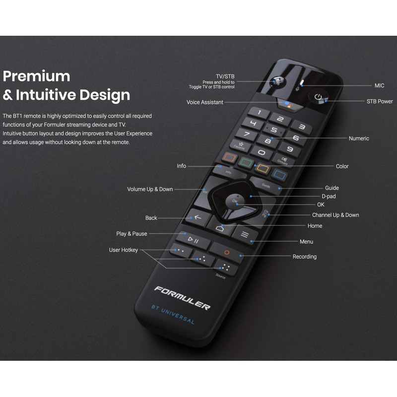 Formuler GTV-BT1 Advanced Bluetooth Voice Remote with Universal TV Control