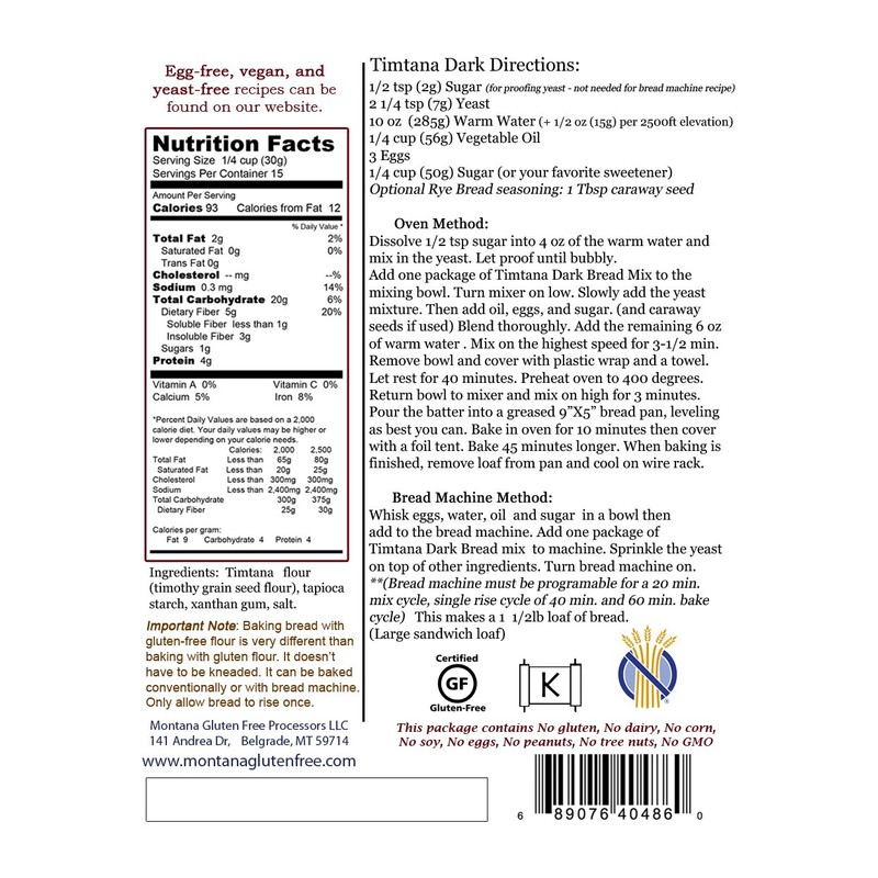 Montana Gluten Free Dark Bread Mix - 4 Pack