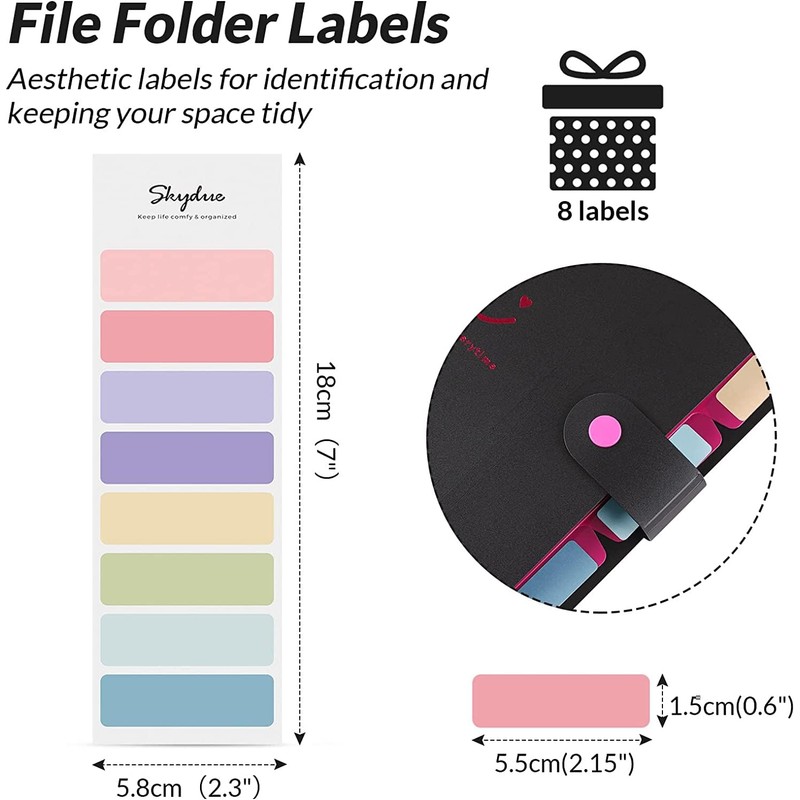 SKYDUE Document Folder A4, Expanding Folder A4 with Compartments, Postal