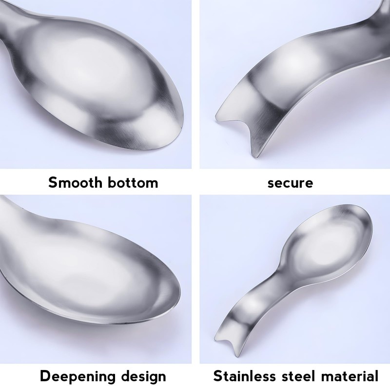 Large Stainless Steel Spoon Rest for Kitchen Counter - Rustproof