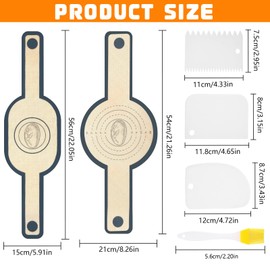 XSHAO® 2 Stk Silikon Backmatte für Dutch Oven, Wiederverwendbare Brotschlinge mit 3 Teigschaber und 2 Backpinsel Brotbackmatte für Brottopf/Teig/Backofen