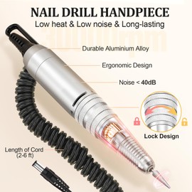 Nail Drill Handpiece Replacement for Professional Nail Drill Machine, 30000 RPM Handpeice Replacement Parts for SUBAY, ALLE˙S, HOINVO and JIASHENG, White