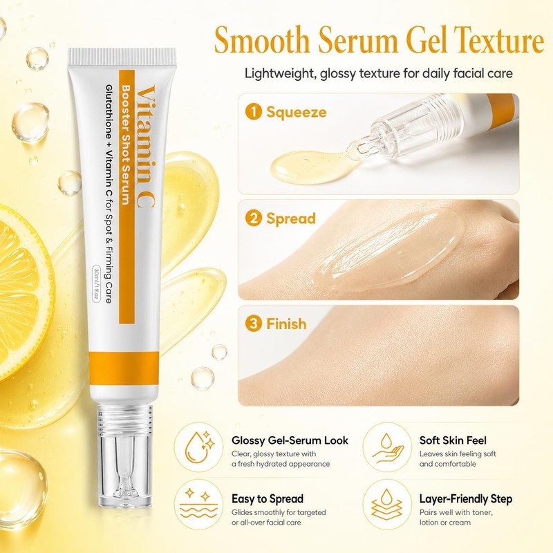 Vitamin C Booster Shot Serum for Face with Glutathione, Niacinamide