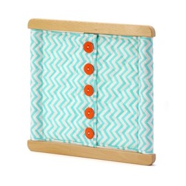 Kiddison Montessori Dressing Frames 11.8" for CASA 9 Fastener Styles Practical Life Skills Learning Material (TC20230125003, Large Buttoning Frame, TC20230125003)